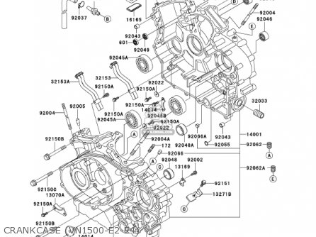 CRANKCASE (VN1500-E2-E4) - VN1500E4 VULCAN 1500 CLASSIC 2001 USA CALIFORNIA