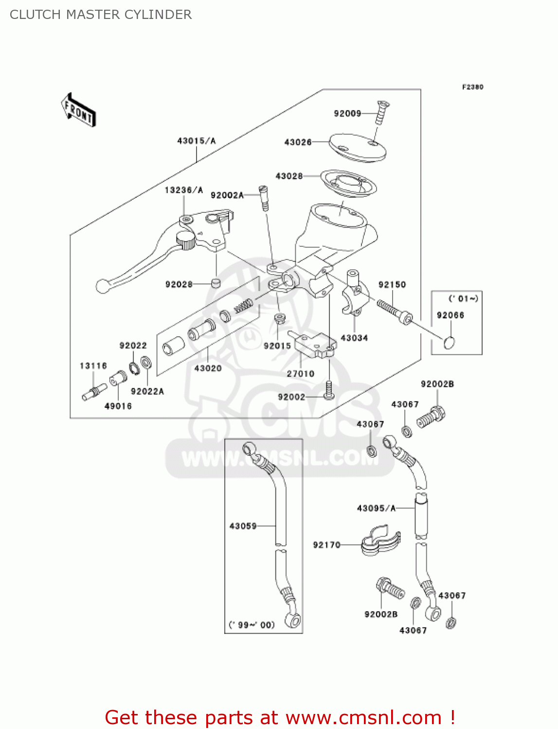 CLUTCH MASTER CYLINDER VN1500E5 VULCAN 1500 CLASSIC 2002 USA CALIFORNIA
