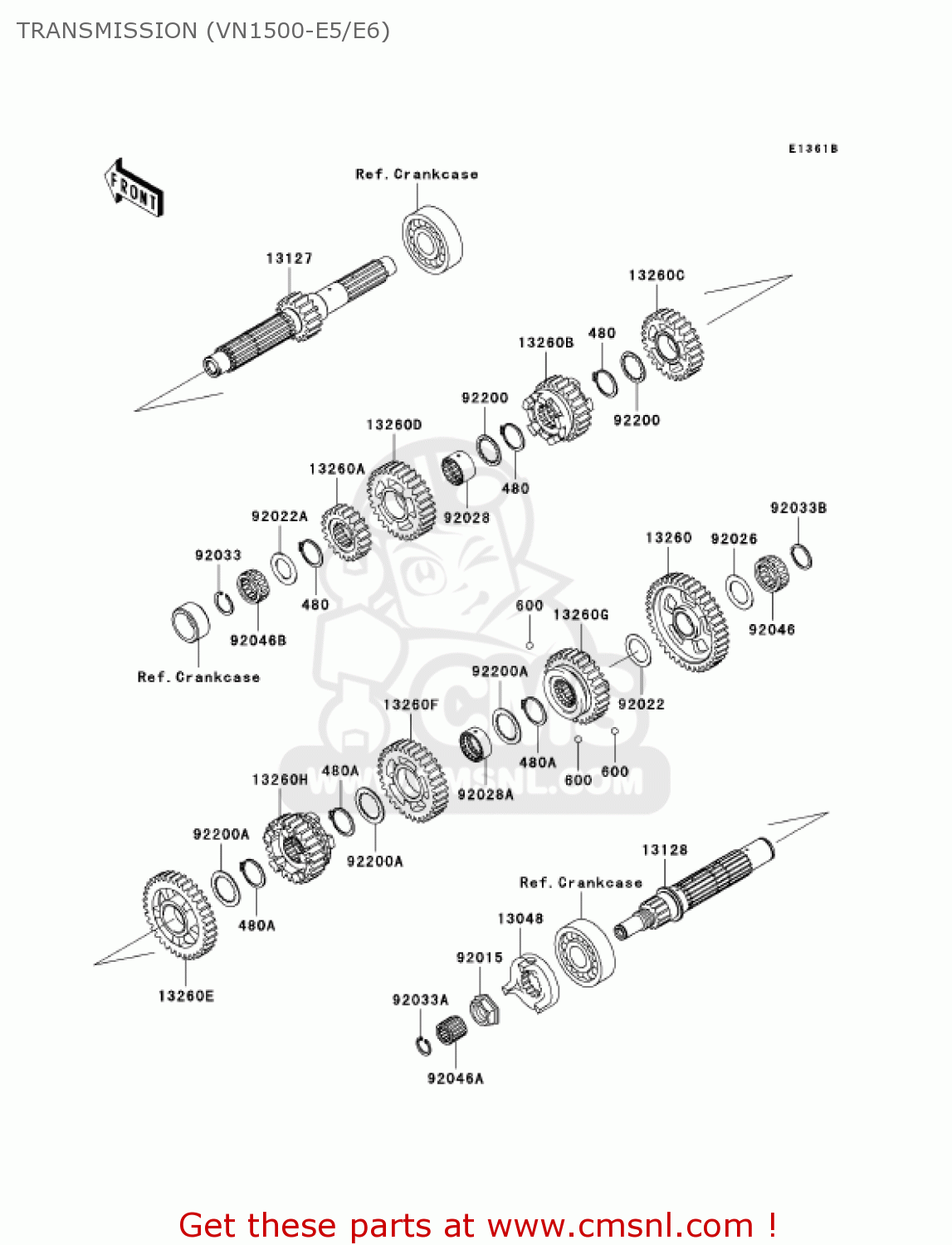 TRANSMISSION (VN1500-E5/E6) VN1500E5 VULCAN 1500 CLASSIC 2002 USA CALIFORNIA