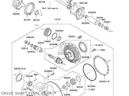 DRIVE SHAFT/FINAL GEAR - VN1500E5 VULCAN 1500 CLASSIC 2002 USA CALIFORNIA