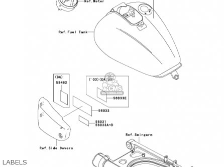 LABELS - VN1500E5 VULCAN 1500 CLASSIC 2002 USA CALIFORNIA