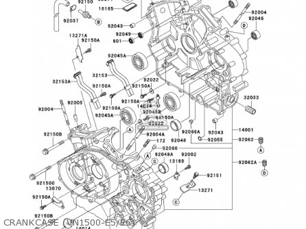 CRANKCASE (VN1500-E5/E6) - VN1500E5 VULCAN 1500 CLASSIC 2002 USA CALIFORNIA
