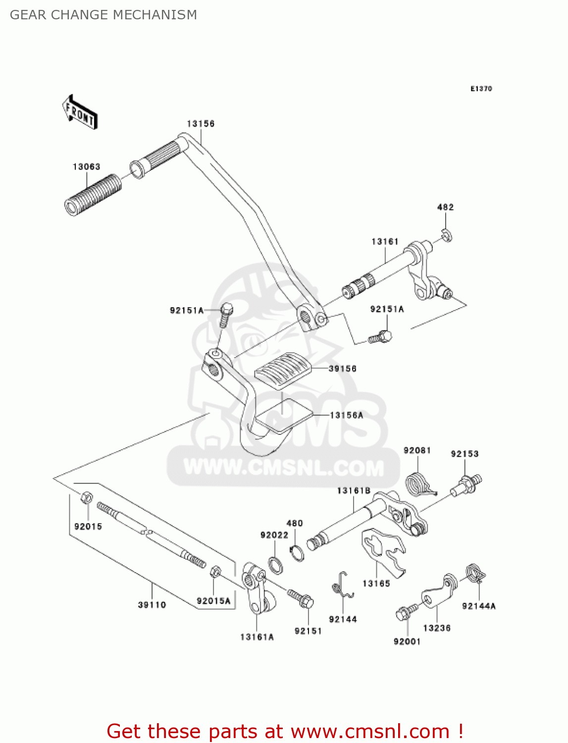 GEAR CHANGE MECHANISM VN1500E6 VULCAN 1500 CLASSIC 2003 USA CALIFORNIA CANADA