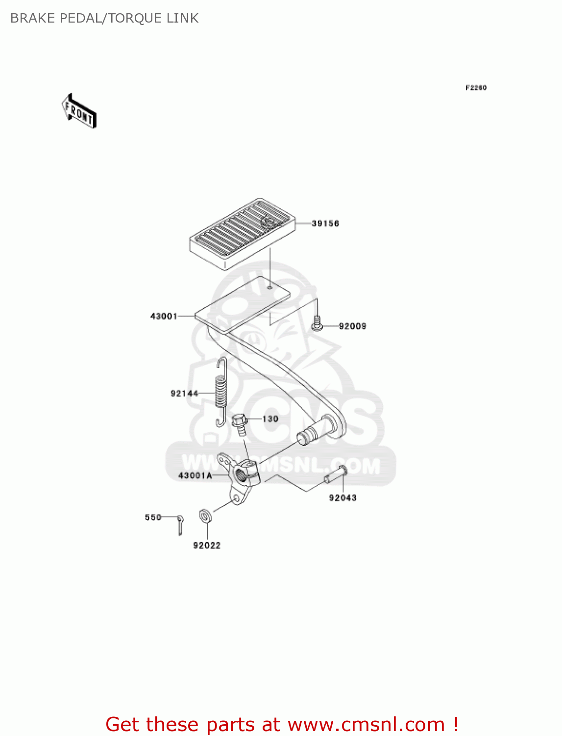 BRAKE PEDAL/TORQUE LINK VN1500E6 VULCAN 1500 CLASSIC 2003 USA CALIFORNIA CANADA
