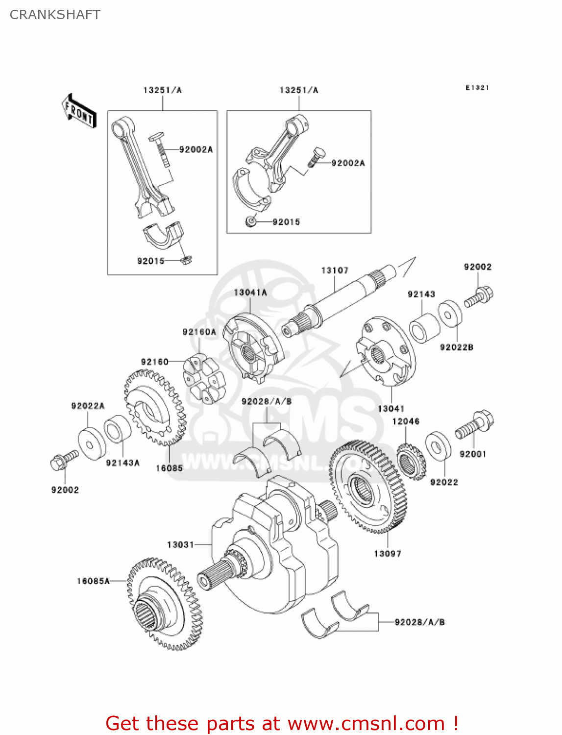 CRANKSHAFT VN1500E6 VULCAN 1500 CLASSIC 2003 USA CALIFORNIA CANADA