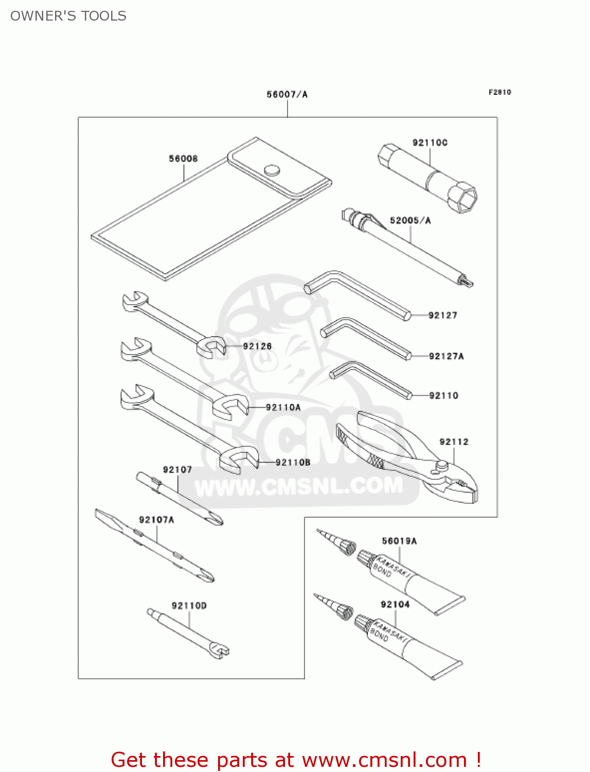 OWNER'S TOOLS VN1500E6 VULCAN 1500 CLASSIC 2003 USA CALIFORNIA CANADA
