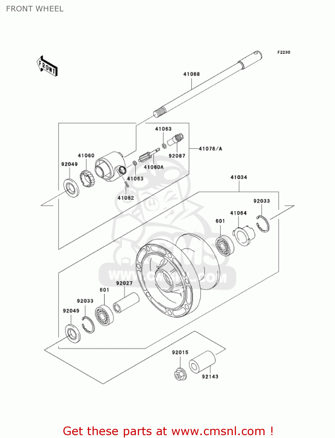 FRONT WHEEL VN1500E6 VULCAN 1500 CLASSIC 2003 USA CALIFORNIA CANADA