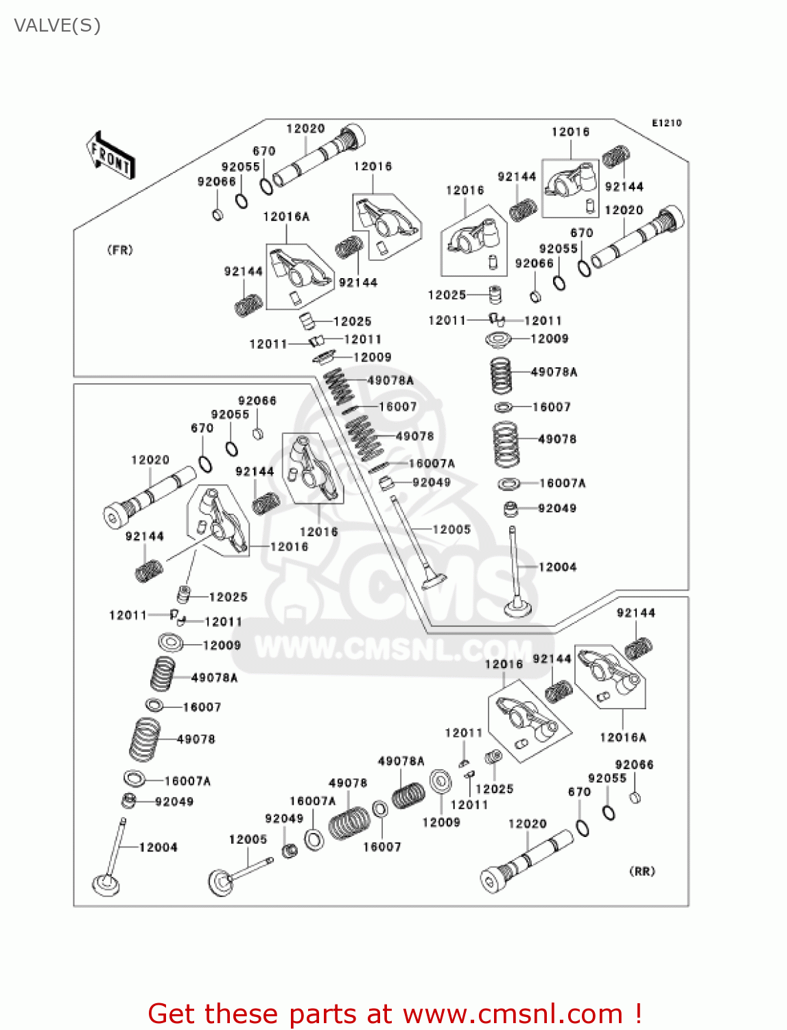 VALVE(S) VN1500E6 VULCAN 1500 CLASSIC 2003 USA CALIFORNIA CANADA