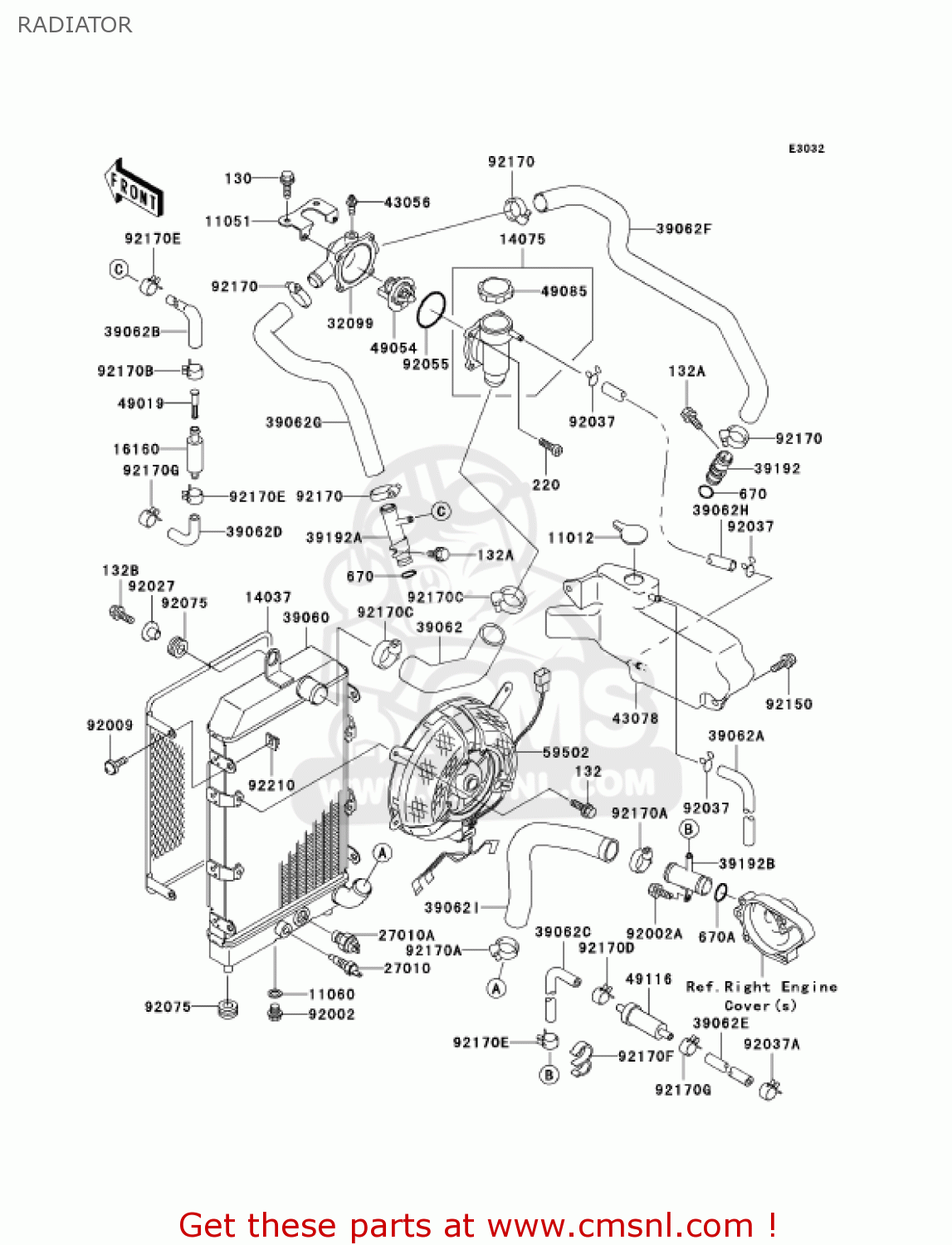 RADIATOR VN1500E6 VULCAN 1500 CLASSIC 2003 USA CALIFORNIA CANADA