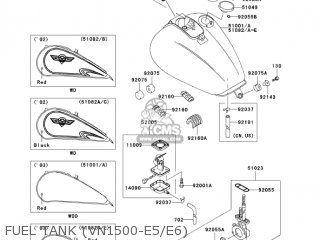 FUEL TANK (VN1500-E5/E6) - VN1500E6 VULCAN 1500 CLASSIC 2003 USA CALIFORNIA CANADA