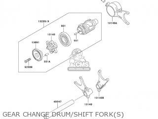 GEAR CHANGE DRUM/SHIFT FORK(S) - VN1500E6 VULCAN 1500 CLASSIC 2003 USA CALIFORNIA CANADA