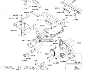 FRAME FITTINGS - VN1500E6 VULCAN 1500 CLASSIC 2003 USA CALIFORNIA CANADA