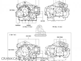 CRANKCASE BOLT PATTERN - VN1500E6 VULCAN 1500 CLASSIC 2003 USA CALIFORNIA CANADA