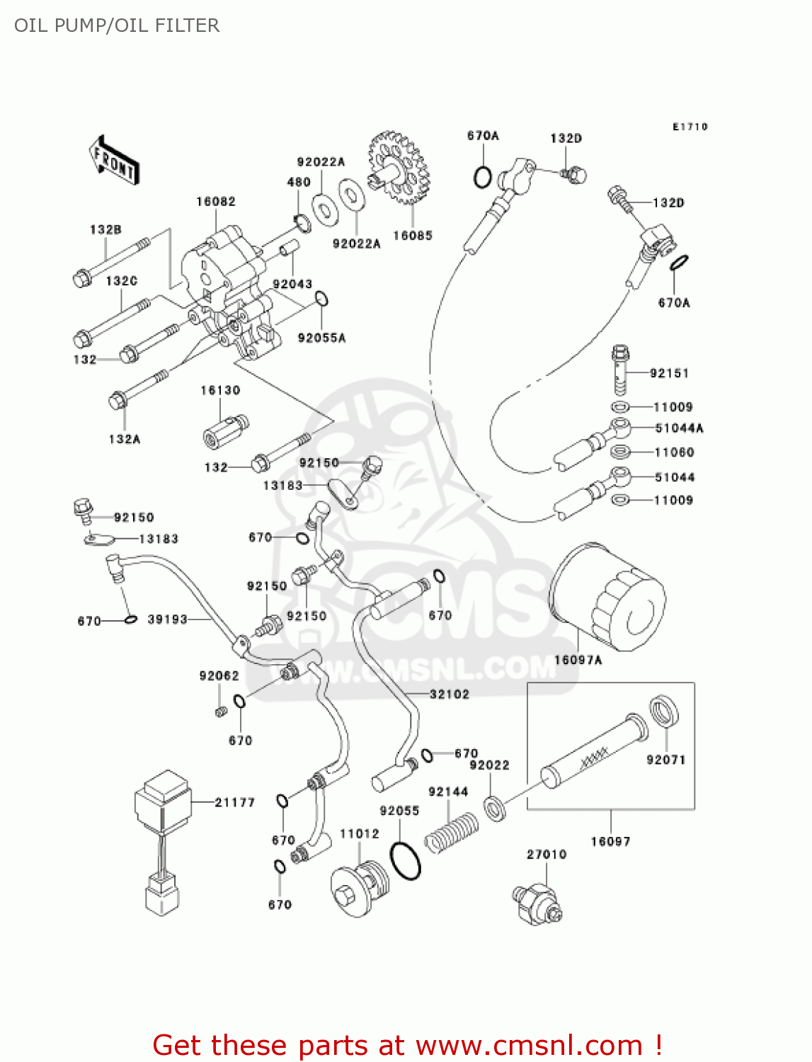 OIL PUMP/OIL FILTER VN1500E7 VULCAN 1500 CLASSIC 2004 USA CALIFORNIA CANADA