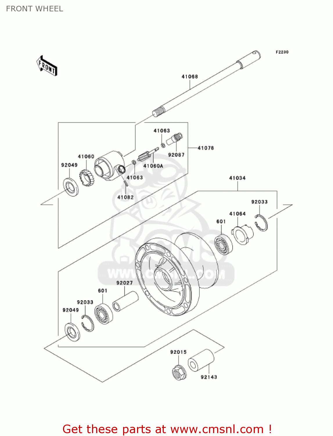 FRONT WHEEL VN1500E7 VULCAN 1500 CLASSIC 2004 USA CALIFORNIA CANADA