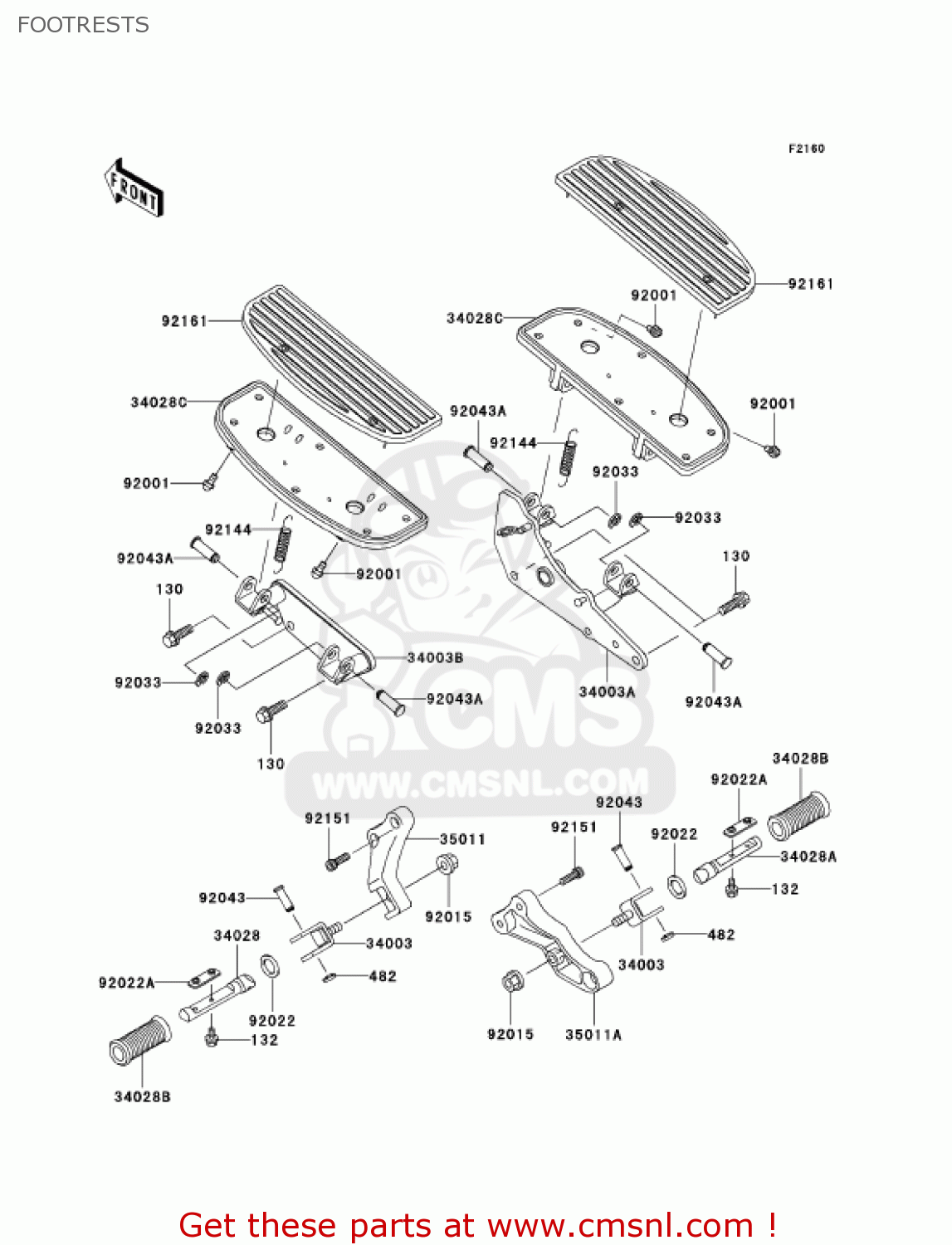 FOOTRESTS VN1500E7 VULCAN 1500 CLASSIC 2004 USA CALIFORNIA CANADA