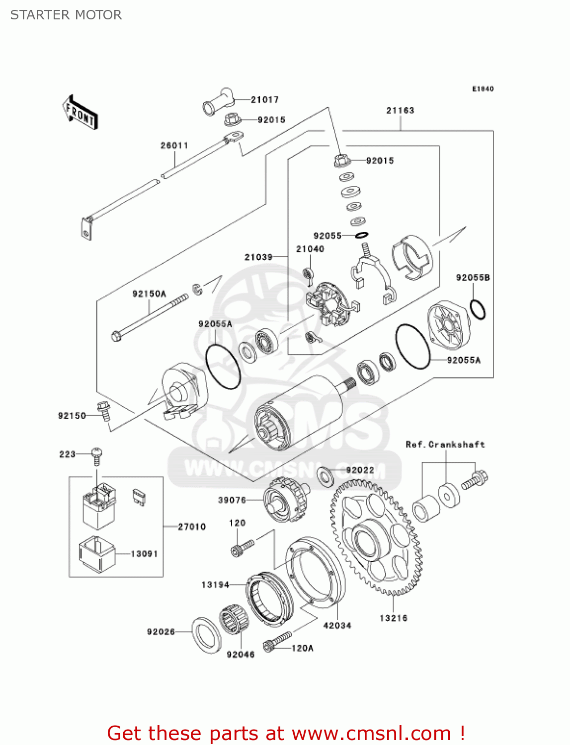 STARTER MOTOR VN1500E7 VULCAN 1500 CLASSIC 2004 USA CALIFORNIA CANADA