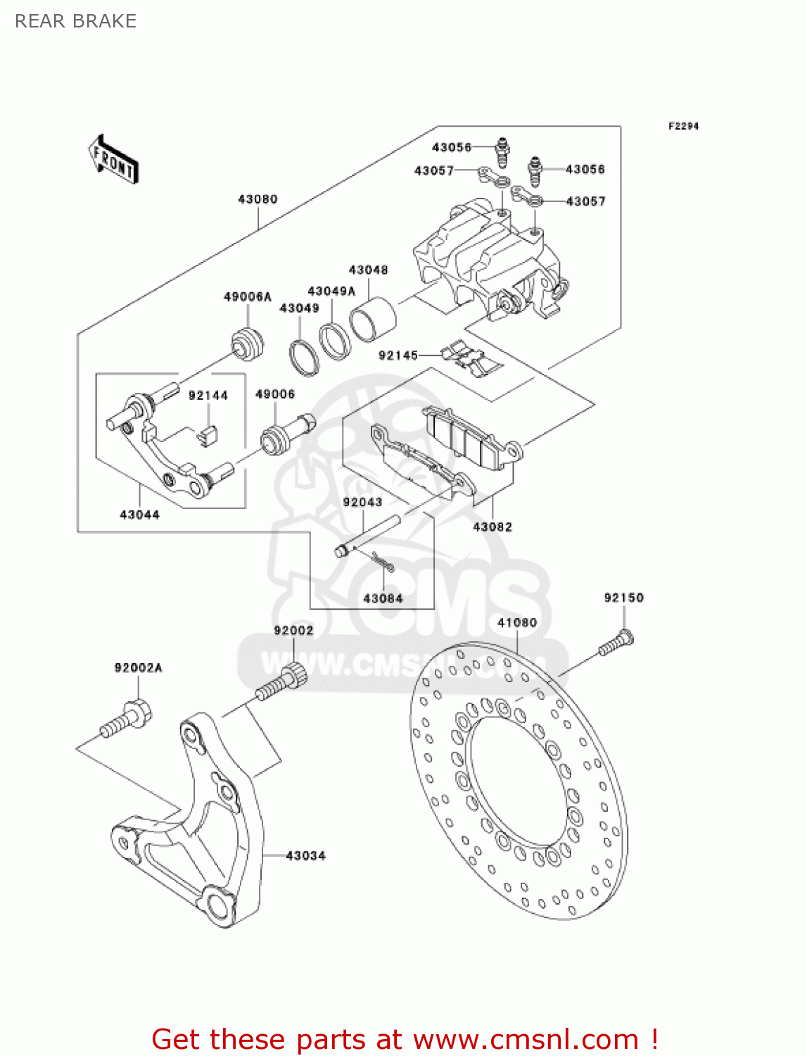 REAR BRAKE VN1500E7 VULCAN 1500 CLASSIC 2004 USA CALIFORNIA CANADA