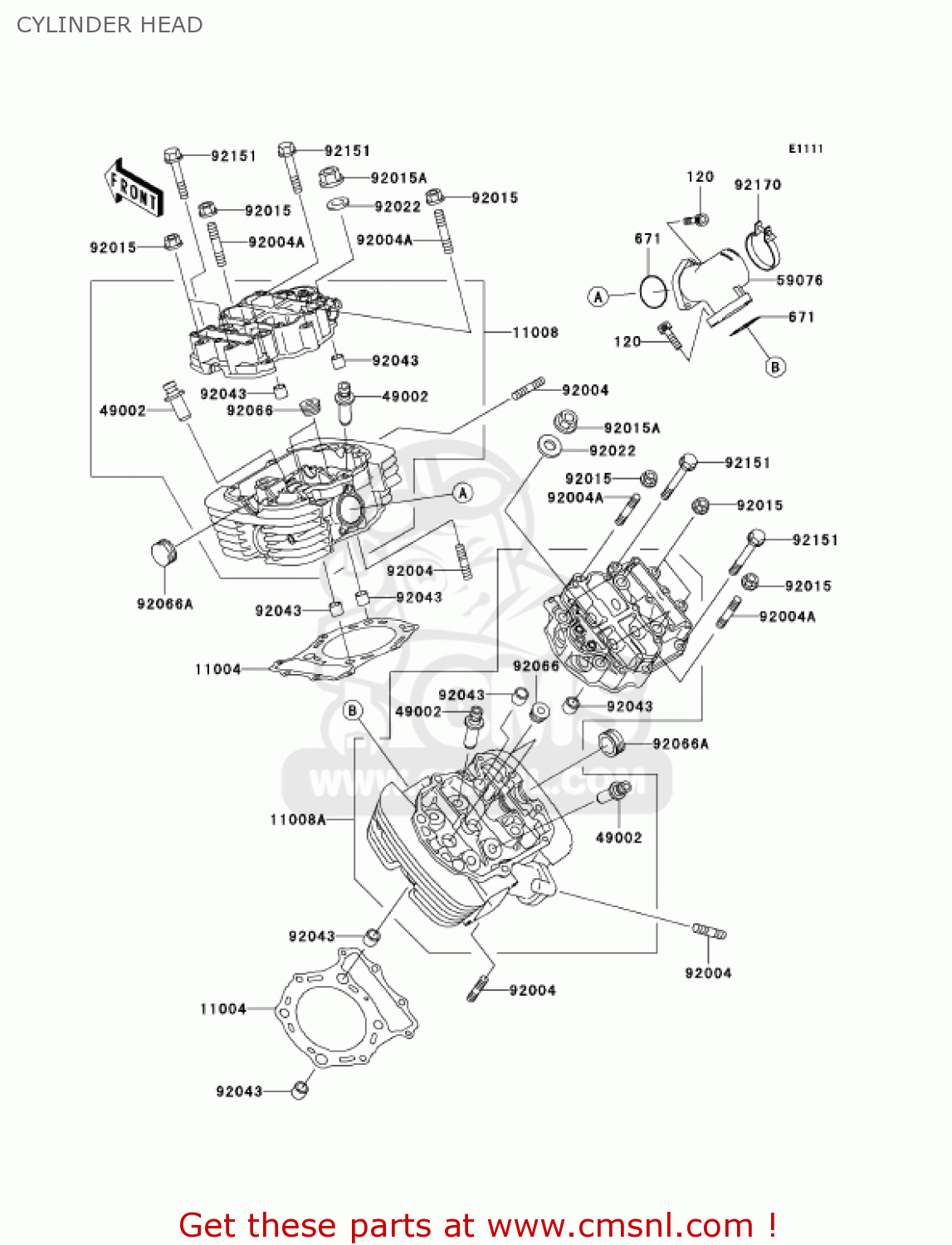 CYLINDER HEAD VN1500E7 VULCAN 1500 CLASSIC 2004 USA CALIFORNIA CANADA