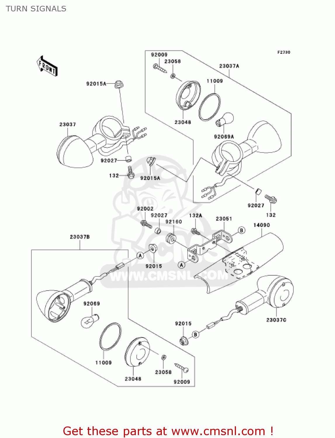 TURN SIGNALS VN1500E7 VULCAN 1500 CLASSIC 2004 USA CALIFORNIA CANADA