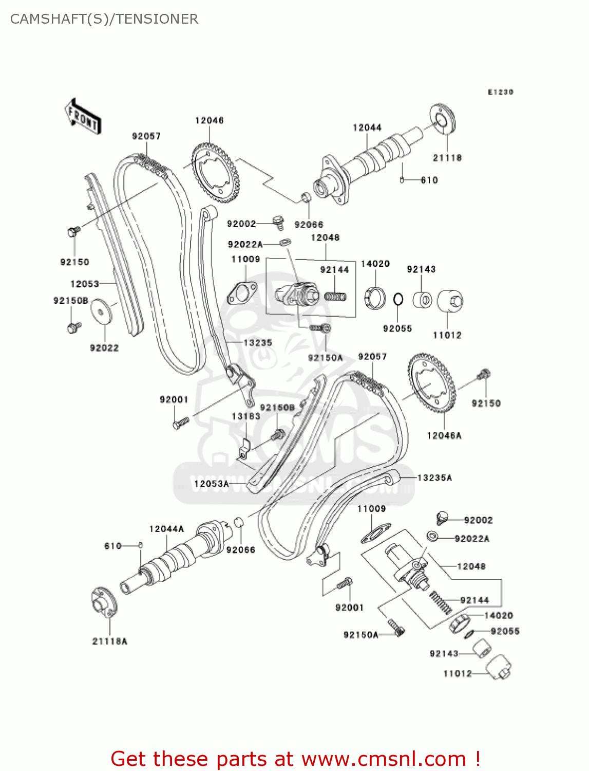 CAMSHAFT(S)/TENSIONER VN1500E7 VULCAN 1500 CLASSIC 2004 USA CALIFORNIA CANADA