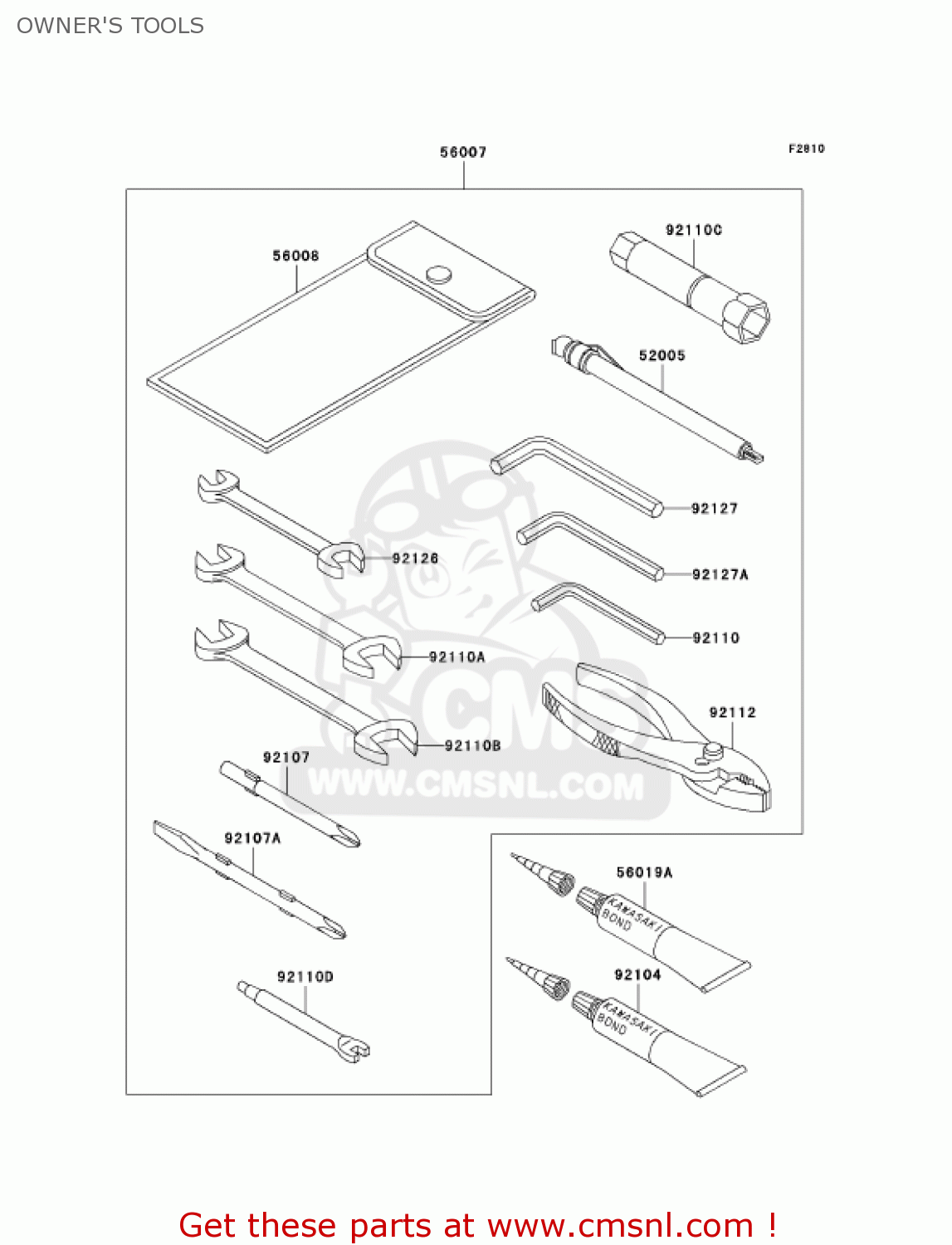 OWNER'S TOOLS VN1500E7 VULCAN 1500 CLASSIC 2004 USA CALIFORNIA CANADA