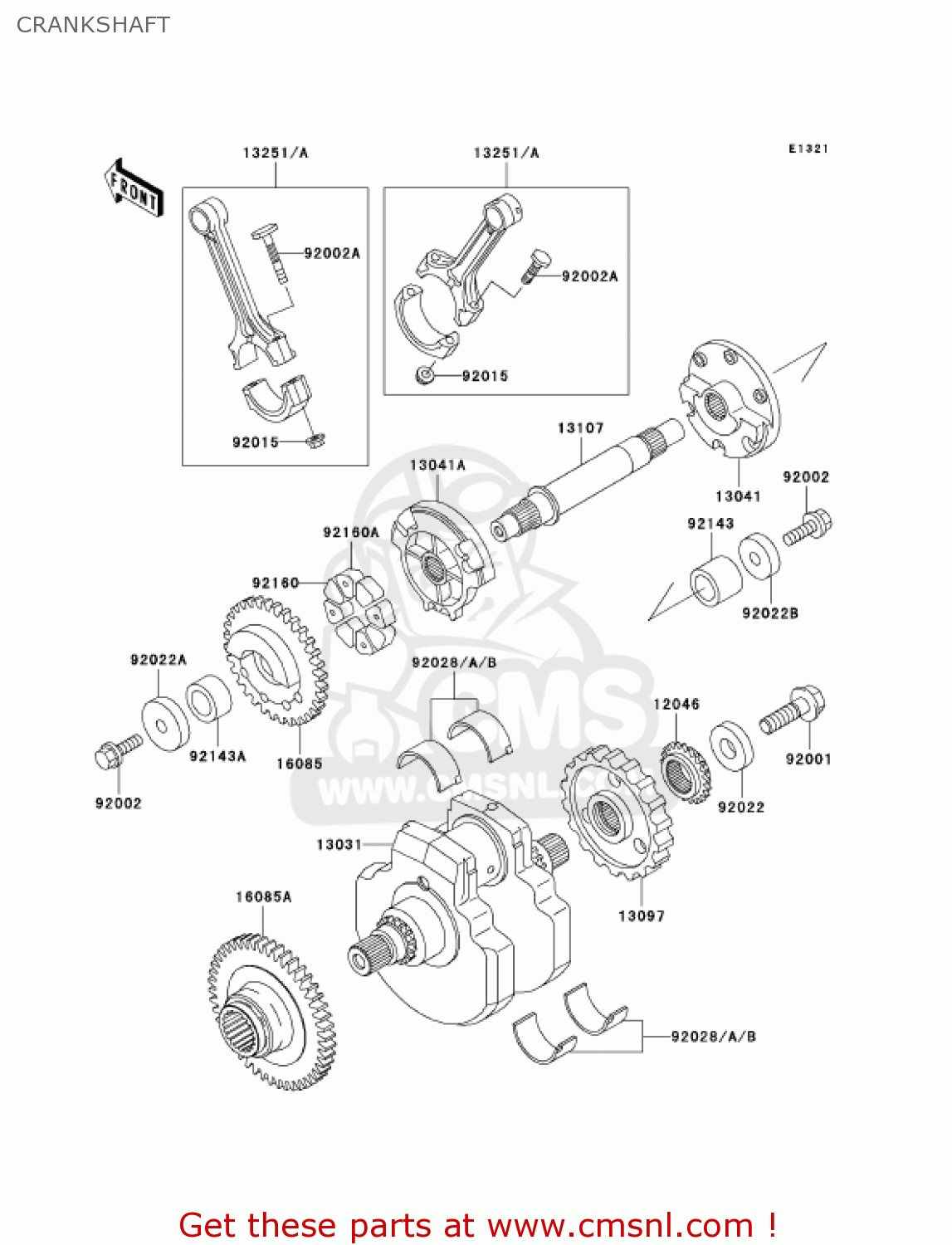 CRANKSHAFT VN1500E7 VULCAN 1500 CLASSIC 2004 USA CALIFORNIA CANADA