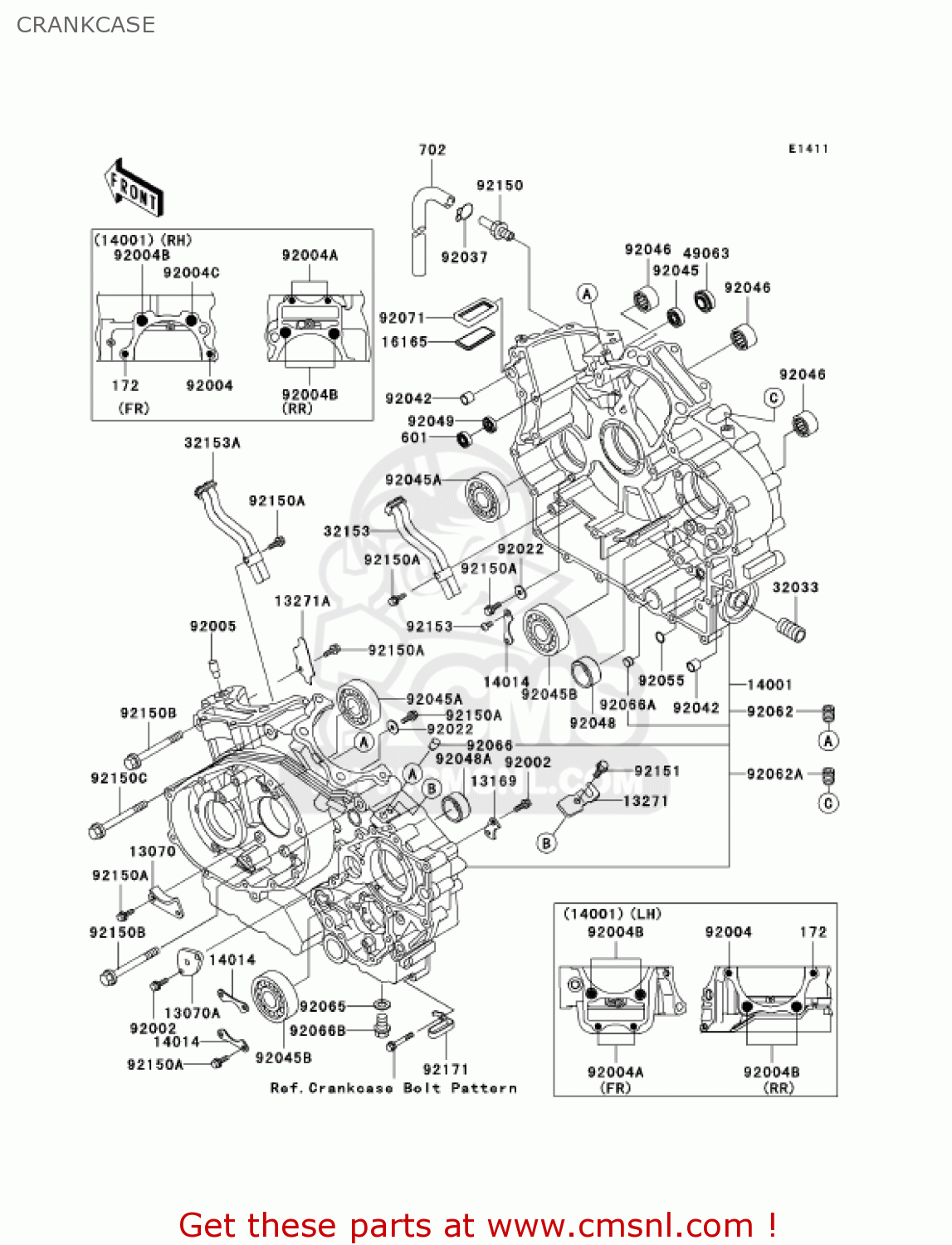 CRANKCASE VN1500E7 VULCAN 1500 CLASSIC 2004 USA CALIFORNIA CANADA