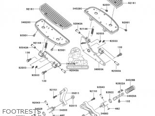 FOOTRESTS - VN1500E7 VULCAN 1500 CLASSIC 2004 USA CALIFORNIA CANADA