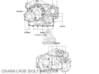 CRANKCASE BOLT PATTERN - VN1500E7 VULCAN 1500 CLASSIC 2004 USA CALIFORNIA CANADA