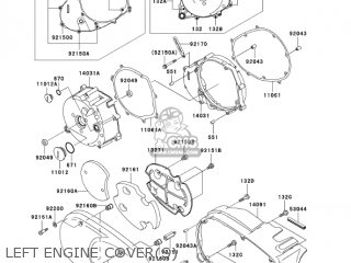 LEFT ENGINE COVER(S) - VN1500E7 VULCAN 1500 CLASSIC 2004 USA CALIFORNIA CANADA