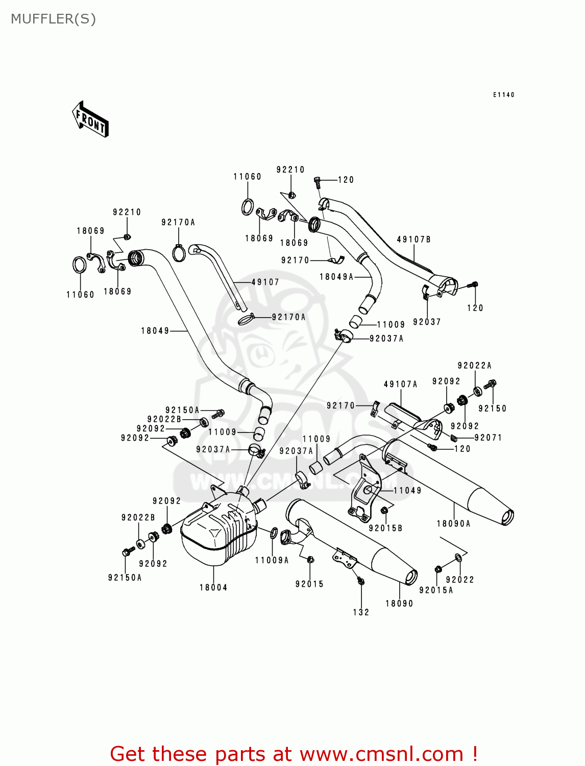 MUFFLER(S) VN1500F1 VN1500 CLASSIC 1998 AUSTRIA FG ST