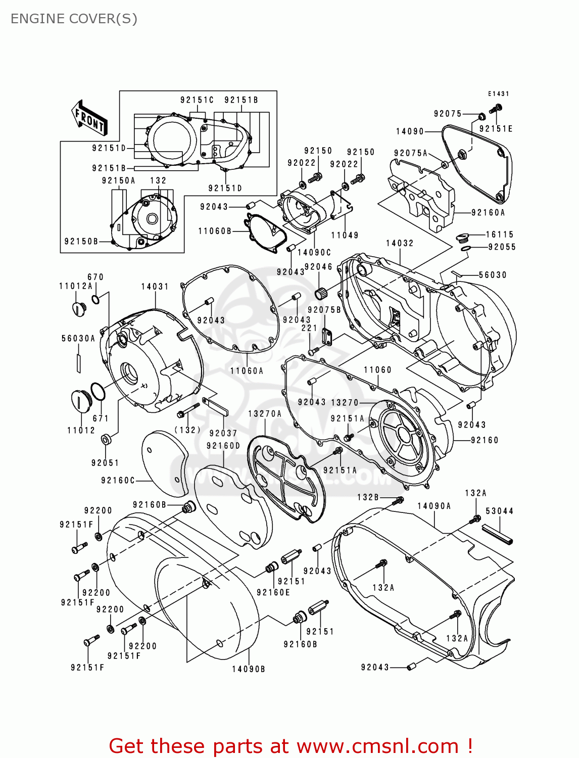 ENGINE COVER(S) VN1500F1 VN1500 CLASSIC 1998 AUSTRIA FG ST
