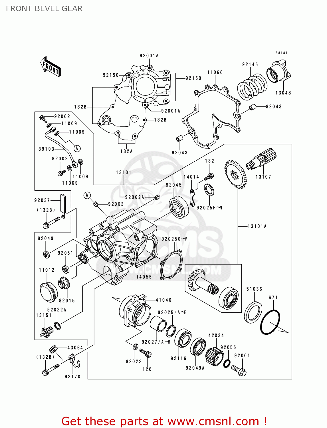 FRONT BEVEL GEAR VN1500F1 VN1500 CLASSIC 1998 AUSTRIA FG ST