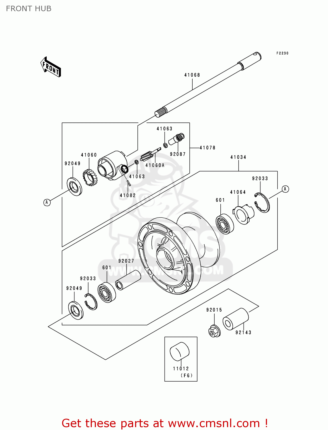 FRONT HUB VN1500F1 VN1500 CLASSIC 1998 AUSTRIA FG ST