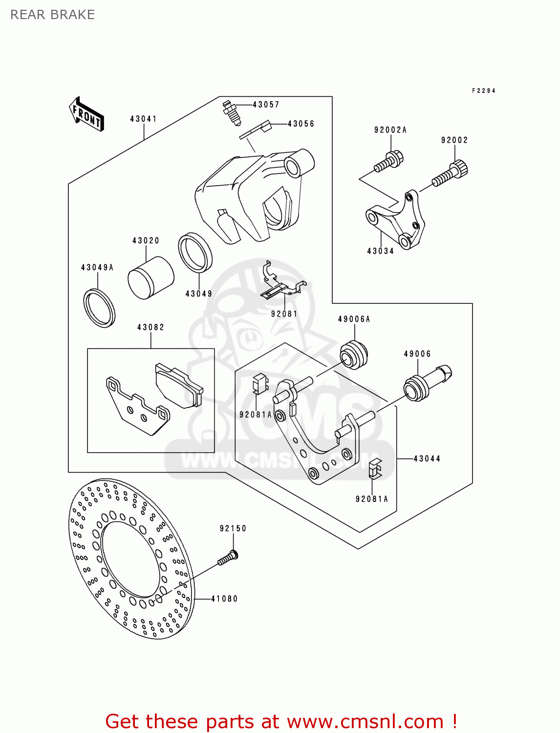 REAR BRAKE VN1500F1 VN1500 CLASSIC 1998 AUSTRIA FG ST