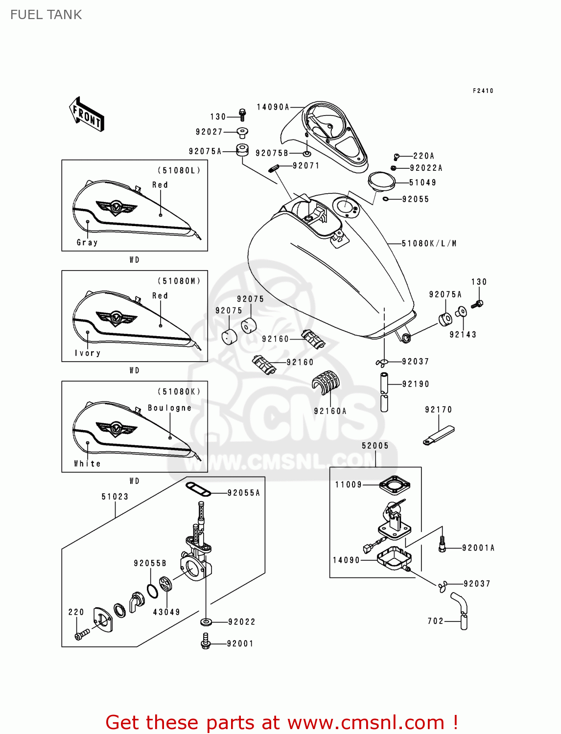 FUEL TANK VN1500F1 VN1500 CLASSIC 1998 AUSTRIA FG ST