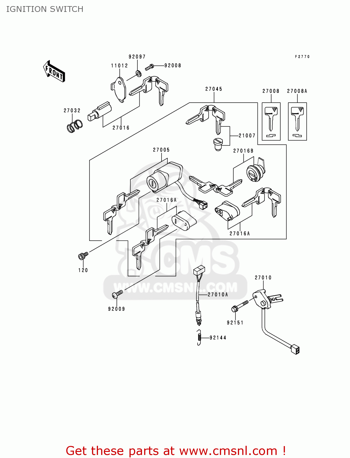 IGNITION SWITCH VN1500F1 VN1500 CLASSIC 1998 AUSTRIA FG ST