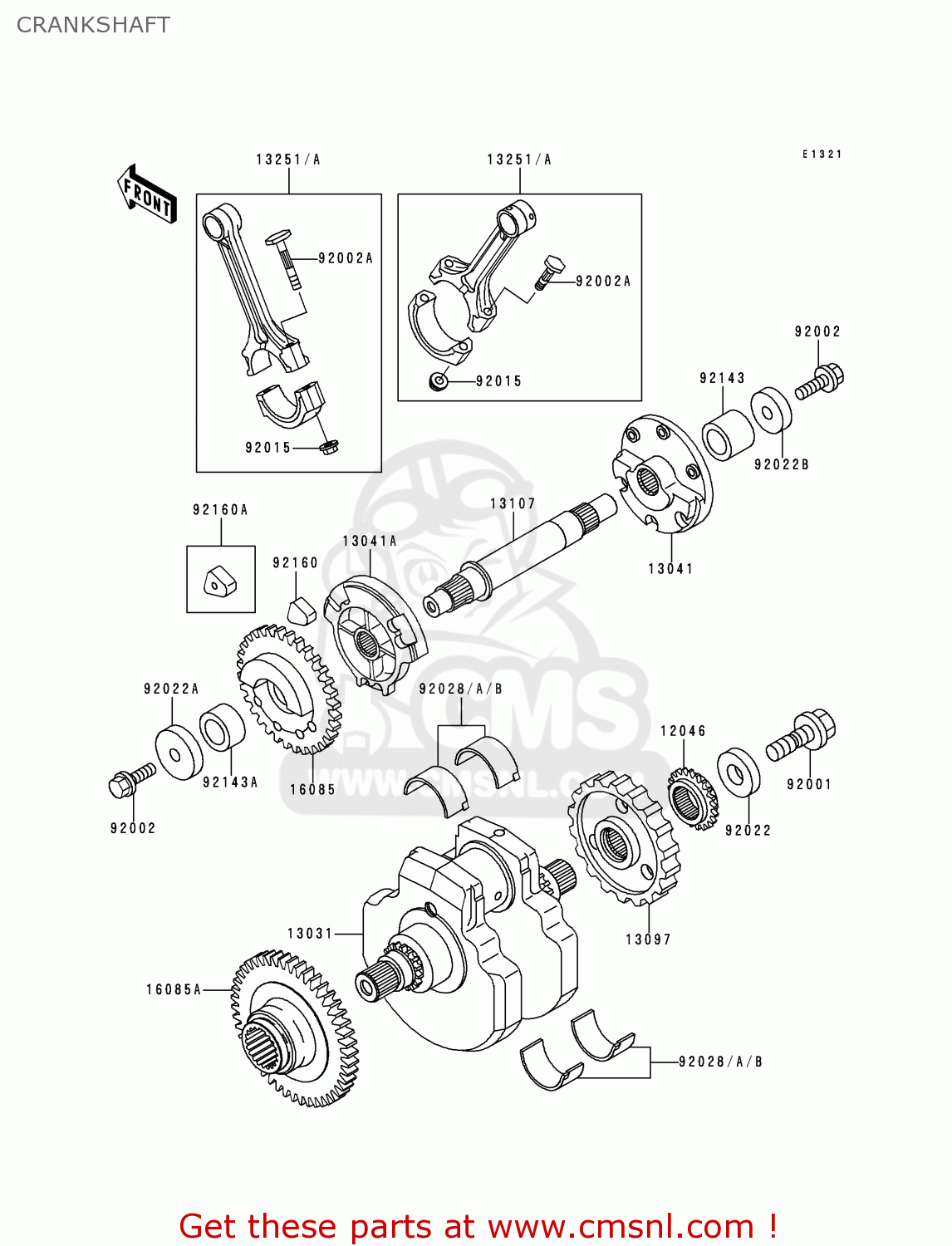 CRANKSHAFT VN1500F2 VN1500 CLASSIC 1999 AUSTRIA FG ST