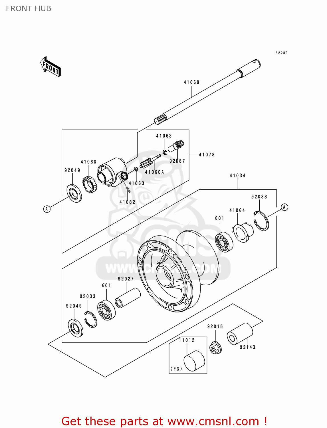 FRONT HUB VN1500F2 VN1500 CLASSIC 1999 AUSTRIA FG ST