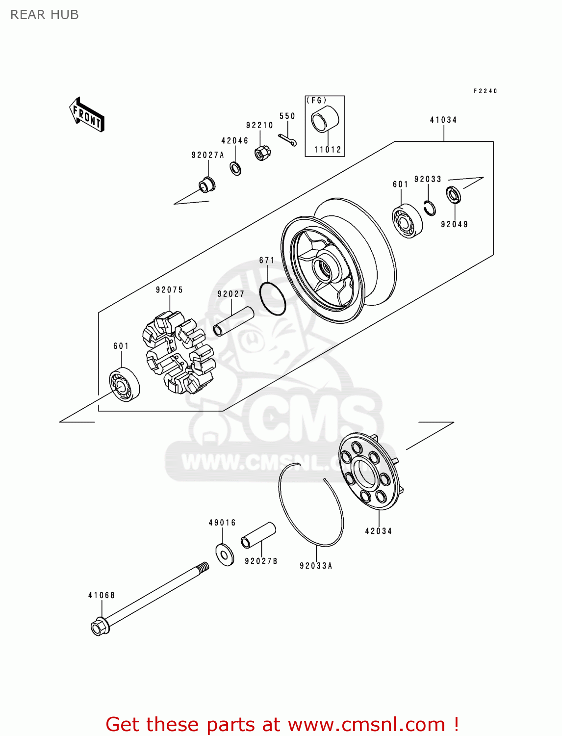 REAR HUB VN1500F2 VN1500 CLASSIC 1999 AUSTRIA FG ST