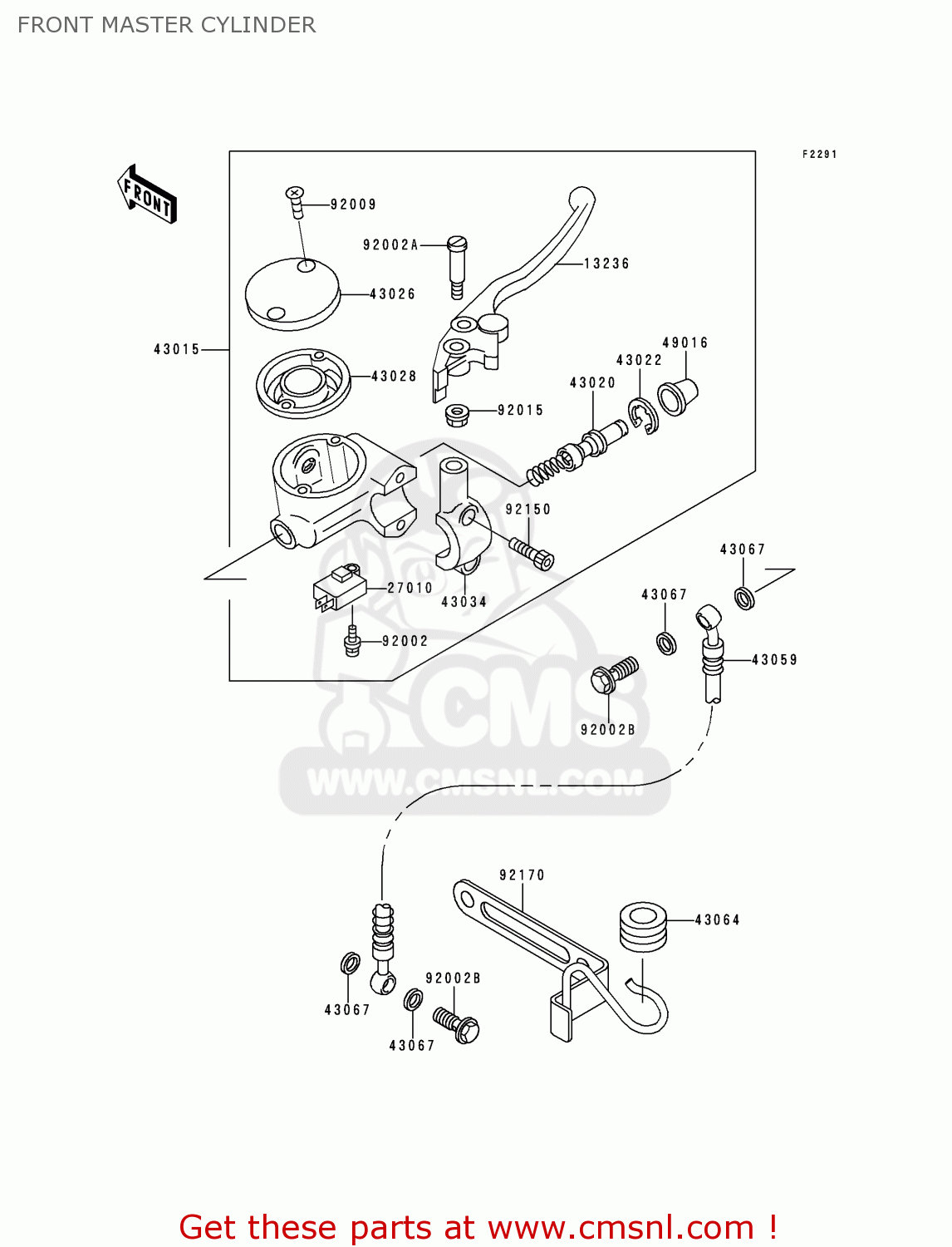 FRONT MASTER CYLINDER VN1500F2 VN1500 CLASSIC 1999 AUSTRIA FG ST