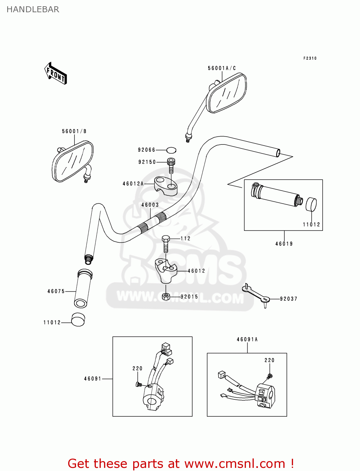 HANDLEBAR VN1500F2 VN1500 CLASSIC 1999 AUSTRIA FG ST