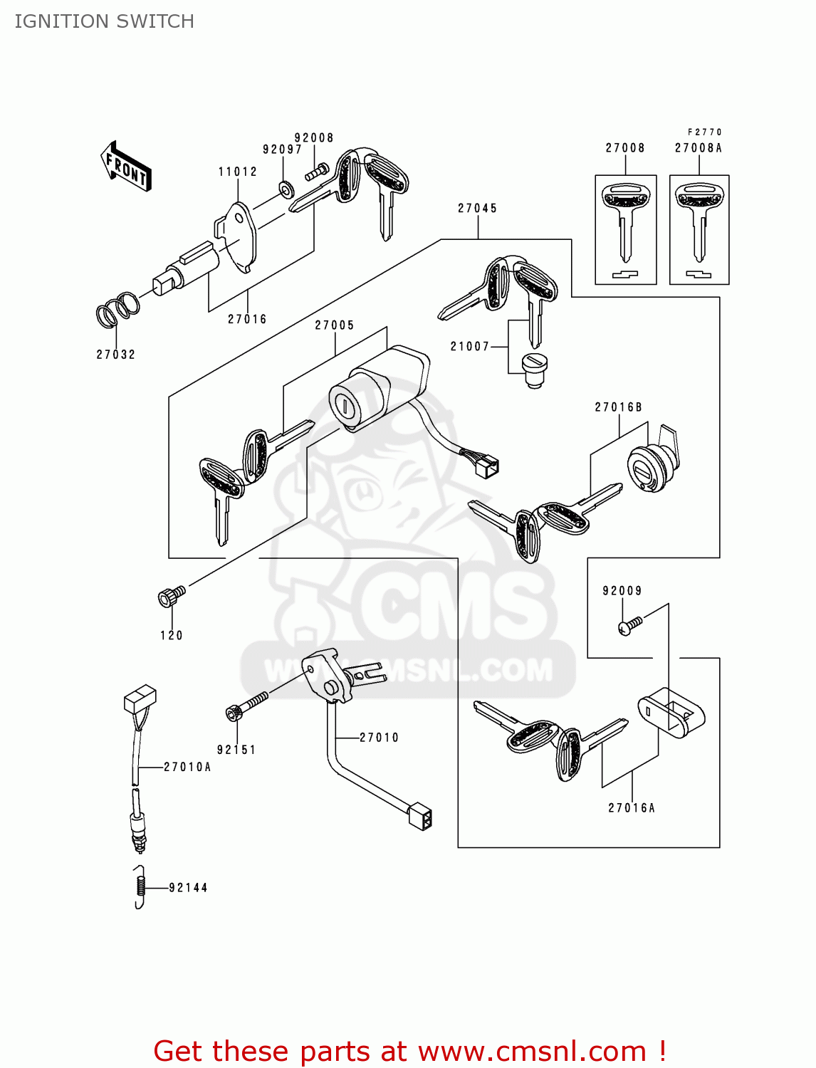 IGNITION SWITCH VN1500F2 VN1500 CLASSIC 1999 AUSTRIA FG ST