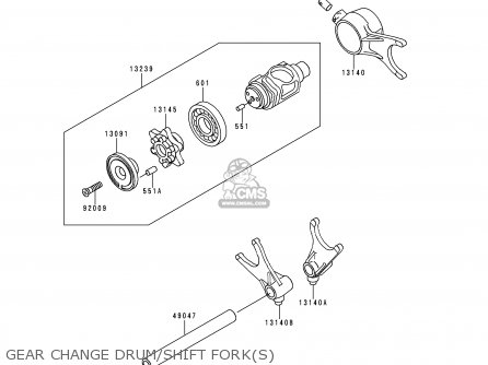 GEAR CHANGE DRUM/SHIFT FORK(S) - VN1500F2 VN1500 CLASSIC 1999 AUSTRIA FG ST