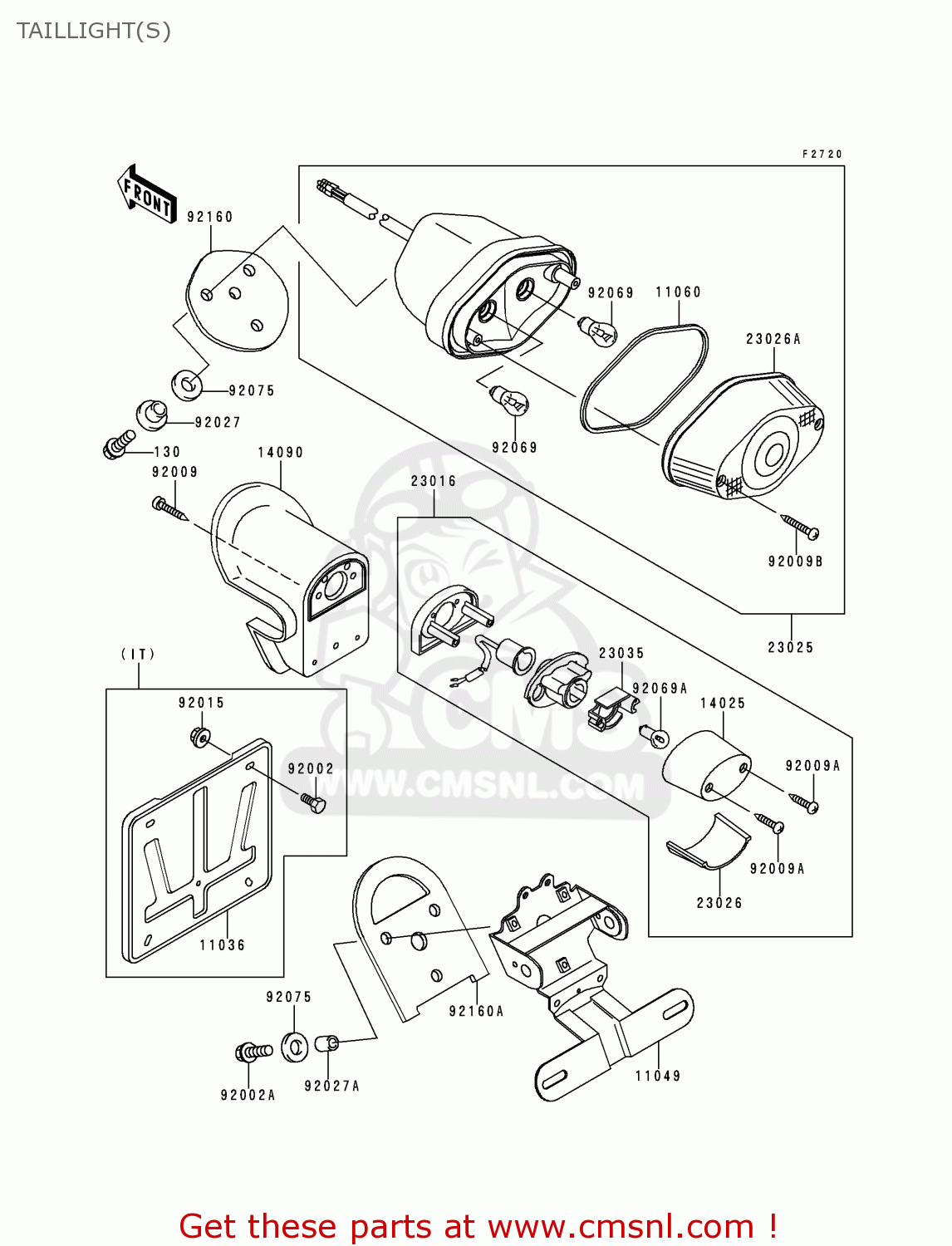 TAILLIGHT(S) VN1500G1 VN1500 CLASSIC TOURER 1998 EUROPE UK FR NL IT NR SD SP