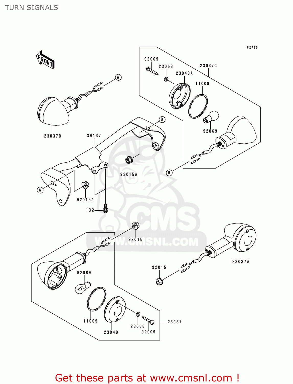 TURN SIGNALS VN1500G1 VN1500 CLASSIC TOURER 1998 EUROPE UK FR NL IT NR SD SP