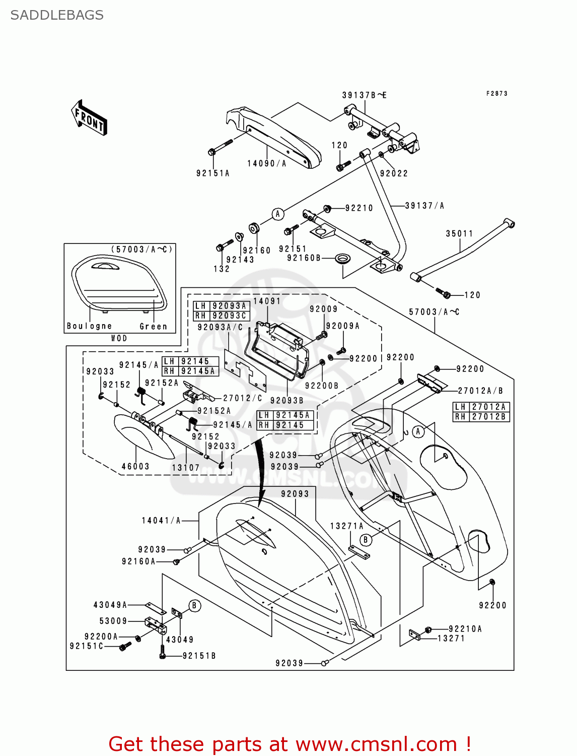 SADDLEBAGS VN1500G1 VN1500 CLASSIC TOURER 1998 EUROPE UK FR NL IT NR SD SP