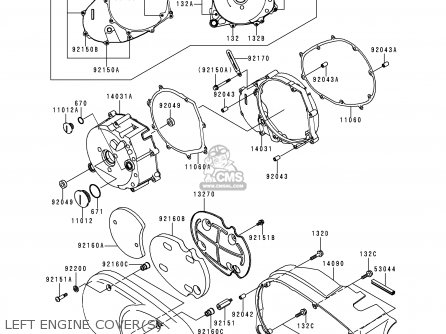 LEFT ENGINE COVER(S) - VN1500G1 VN1500 CLASSIC TOURER 1998 EUROPE UK FR NL IT NR SD SP