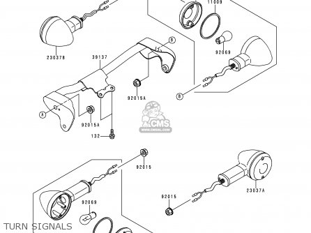 TURN SIGNALS - VN1500G1 VN1500 CLASSIC TOURER 1998 EUROPE UK FR NL IT NR SD SP